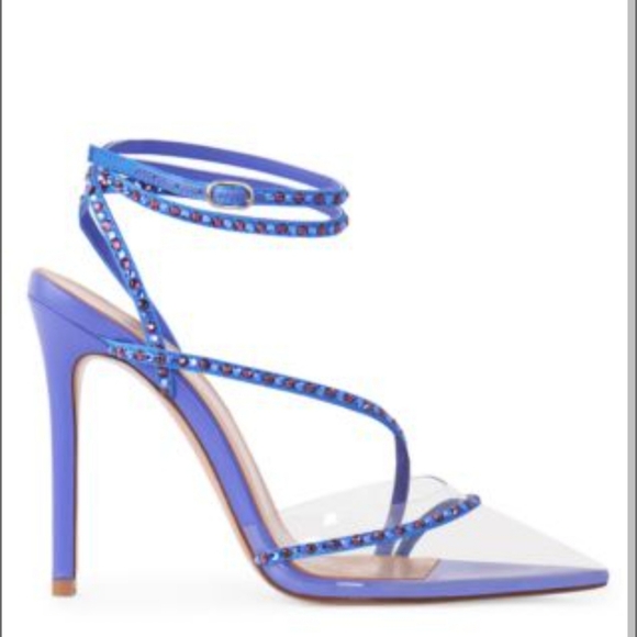 ANDREA WAZEN Elegant Blue Strappy Heels - Picture 1 of 8